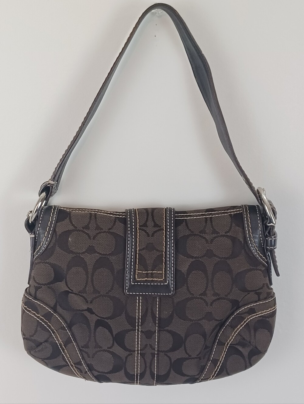 VTG Coach Y2K Soho Signature Canvas Small Brown Mini Shoulder Bag 10296 - Picture 3 of 13